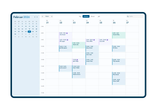 Online-Kalender von Doctena Pro mit einer Wochenansicht der Termine