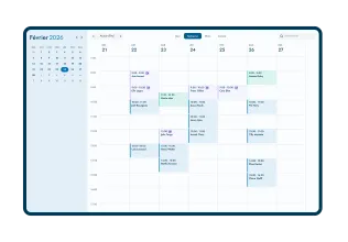 Agenda en ligne Doctena Pro affichant une semaine de rendez-vous