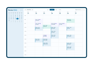 Agenda en ligne Doctena Pro affichant une semaine de rendez-vous