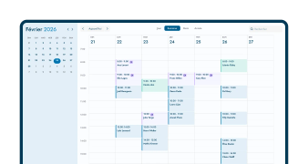 Agenda en ligne Doctena Pro affichant une semaine de rendez-vous