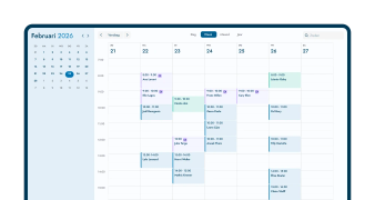 Online agenda van Doctena Pro met een week aan afspraken