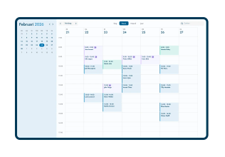 Online agenda van Doctena Pro met een week aan afspraken
